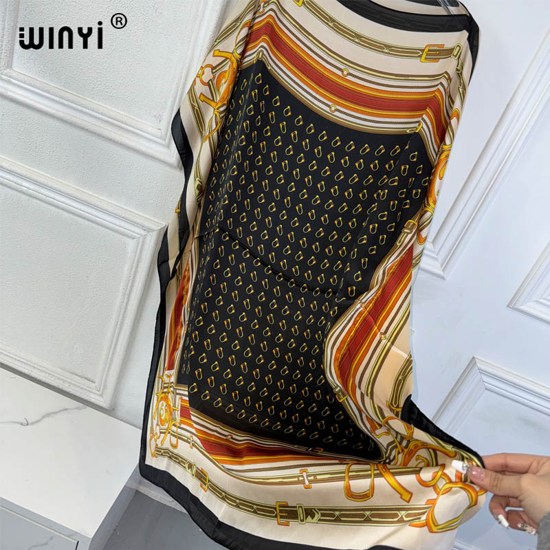 Robes d'été WINYI, robes sexy pour femmes africaines, taille unique, imprimé bohème, vêtements de plage, robes de soirée, kaftan femme, vêtements de plage musulmans.