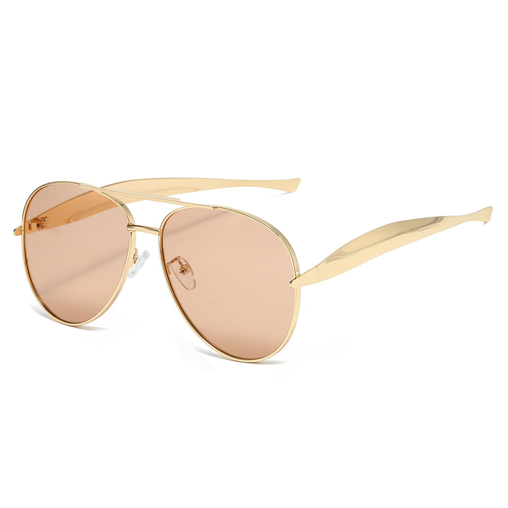 Lunettes de soleil pilote rétro en métal haut de gamme pour femmes et hommes, style transfrontalier, pour l'extérieur, avec personnalité et tempérament