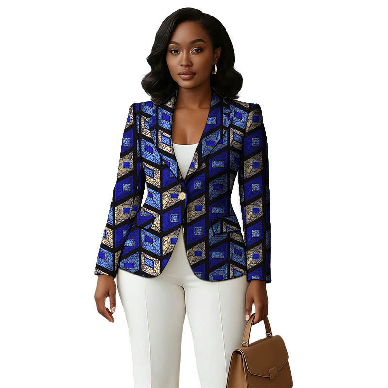 Blazer imprimé coloré pour femmes, Design Original, Couture africaine, vestes de costume, manteau fin élégant