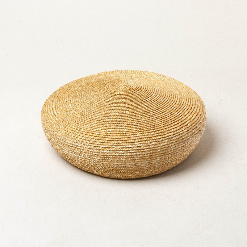 Bérets tissés à la main en paille de blé naturelle pour femmes, rétro, de haute qualité, défilé détaillé, forme Concave, chapeau de peintre tissé en paille Simple