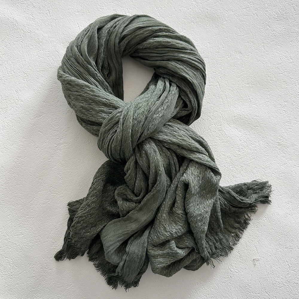 Automne hiver coton lin hommes écharpe doux chaud foulard court gland foulards décontracté mâle accessoires Bufandas châles