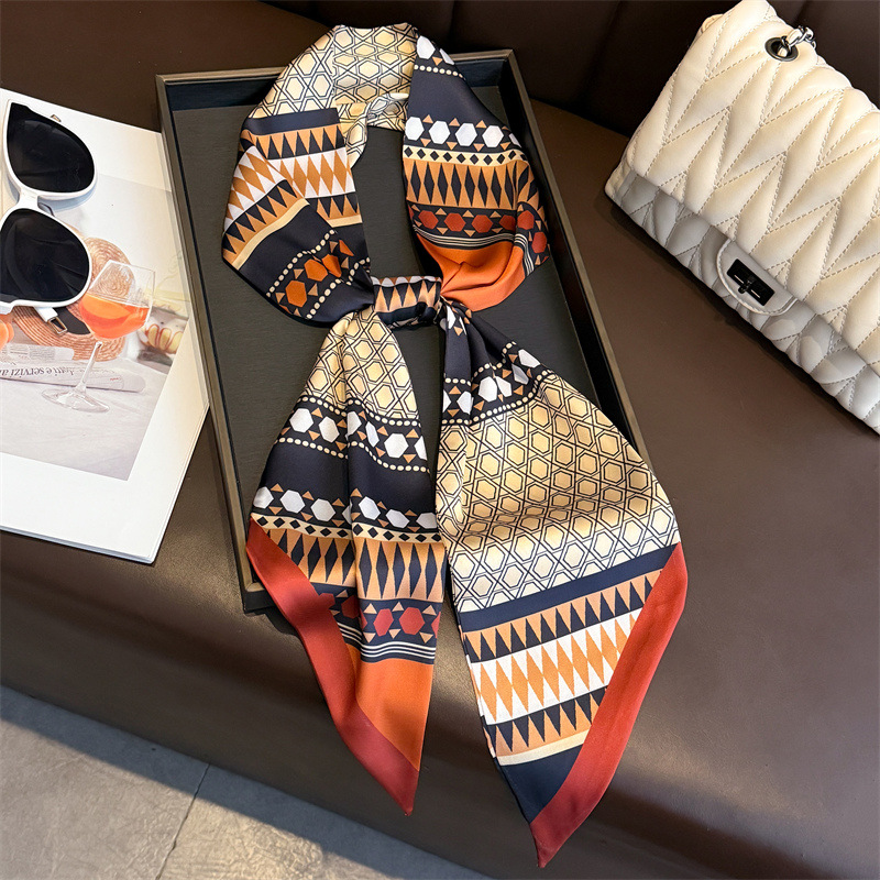 Foulard long de luxe, rubans fins pour cheveux, écharpes, bandeaux de mode pour femmes, foulards de cou, bandeaux imprimés, jolies écharpes pour sacs, pour femme