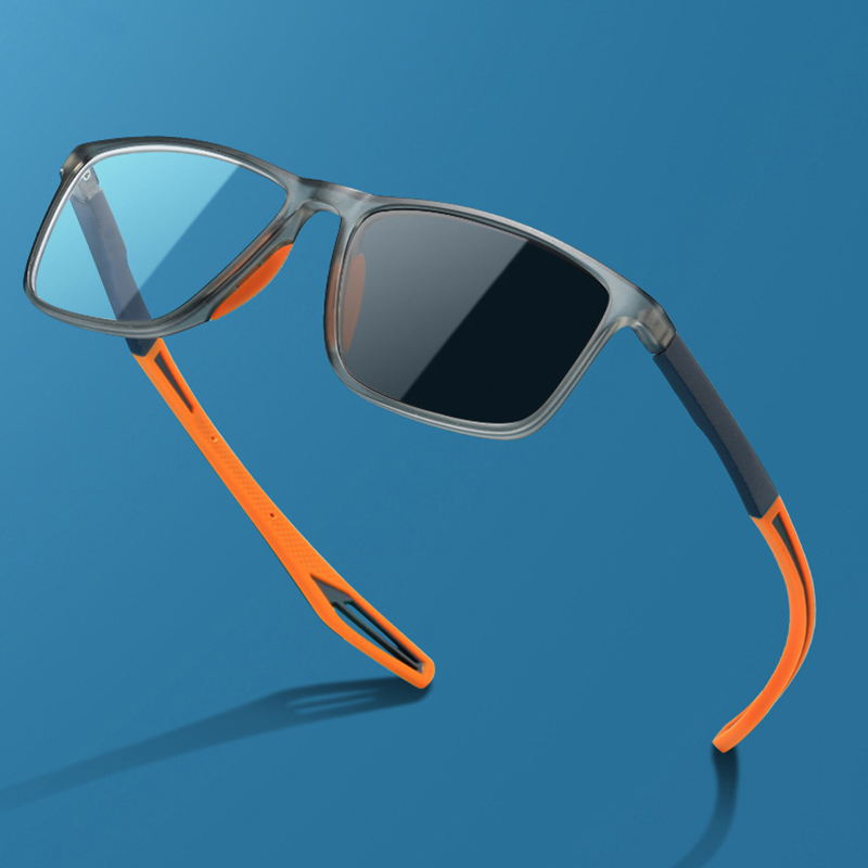 Lunettes de lecture photochromiques à blocs de couleur tendance pour hommes et femmes, lunettes de sport rectangulaires à changement de couleur