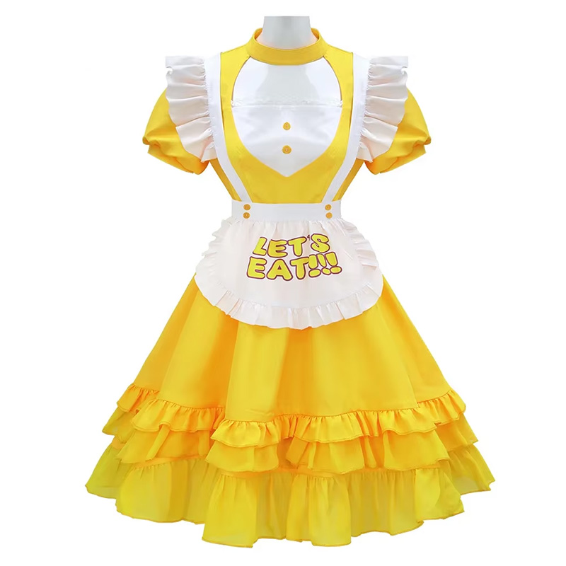 Jeu FNAF Chica Cosplay Lolita Costume femme robe jaune avec tablier tenue de fête d'halloween