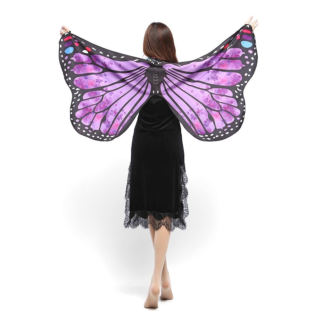 Cape papillon en Polyester pour femmes, ailes de papillon, pour déguisement de scène, châle, robe fantaisie, accessoire de Cosplay, robe Rave