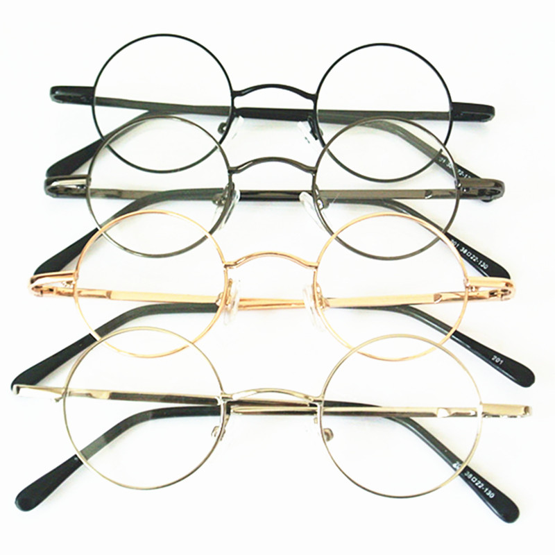 Petites montures de lunettes rondes vintage des années 60, lunettes RX, lunettes avec lentilles transparentes personnalisées, charnières à ressort, myopie, 38mm