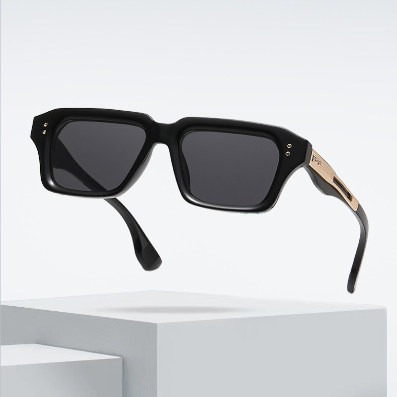 Nouvelles Lunettes de Soleil Métalliques Carrées 2026 pour Hommes – Style Rétro Tendance Urbain, Protection UV pour Voyage et Sports de Plein Air