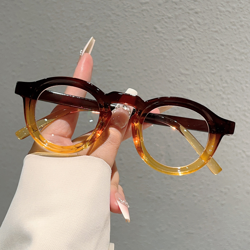 KAMMPT Lunettes Rondes Homme 2026 Nouvelle Mode Montures Optiques Dégradées Femme Mignonnes Anti-Lumière Bleue Design de Marque Décoratif