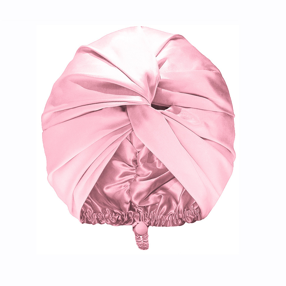 Bonnet de nuit en Satin de soie pour dormir, Turban Double couche pour femmes, enveloppe de cheveux réglable pour cheveux bouclés et lisses