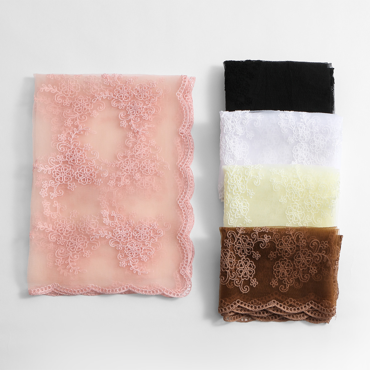 Foulard Élégant en Dentelle pour Femme, Broderie Creuse, Bandana Rétro Polyvalent, Châle Décoratif d'Été, Écharpe à Main pour Cheveux