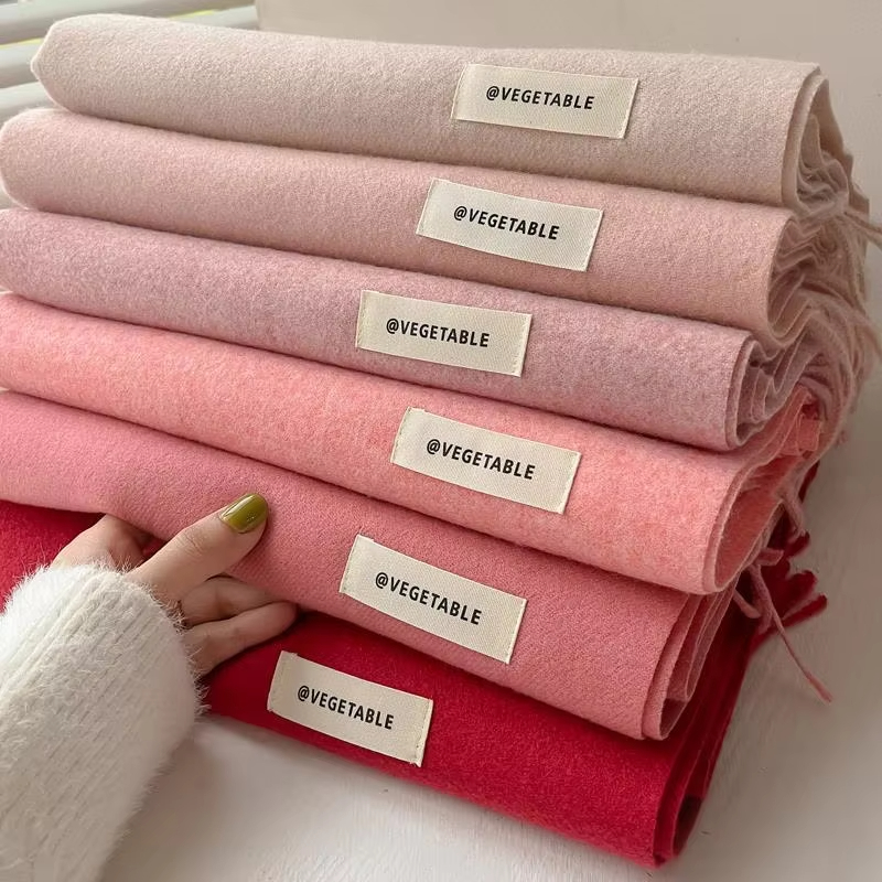 26 couleurs solide femmes hiver écharpe chaud épaissir cachemire châle en plein air mode luxe glands Pashmina dame Wrap coupe-vent foulards