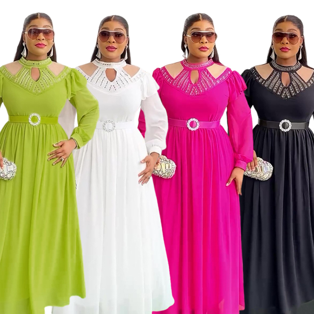 Robes de soirée africaines pour femmes, grande taille, vêtements africains, été, en mousseline de soie, longue robe Maxi, Kaftan élégant, robe musulmane, nouvelle collection 2025