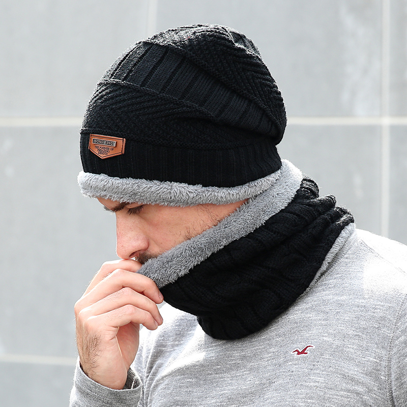 Bonnet écharpe en laine pour hommes et femmes, crânes d'hiver, casquettes, cagoule, masque, bonnet