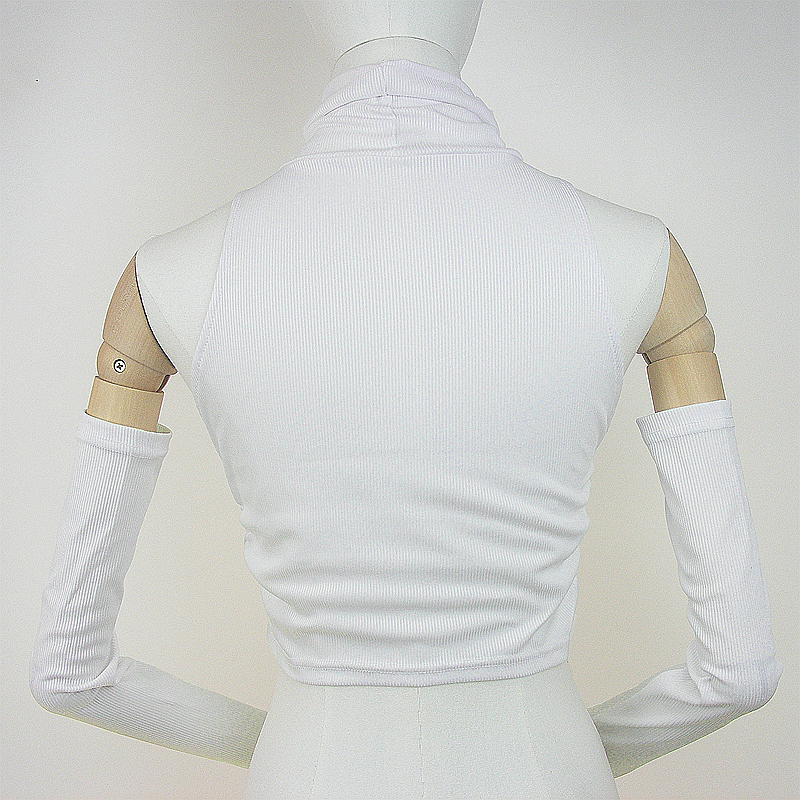 Femme vêtements automne 2025 débardeur manches couverture sans manches plis latéraux col roulé T-shirt Sexy côtelé tricoté hauts Y2k 2529