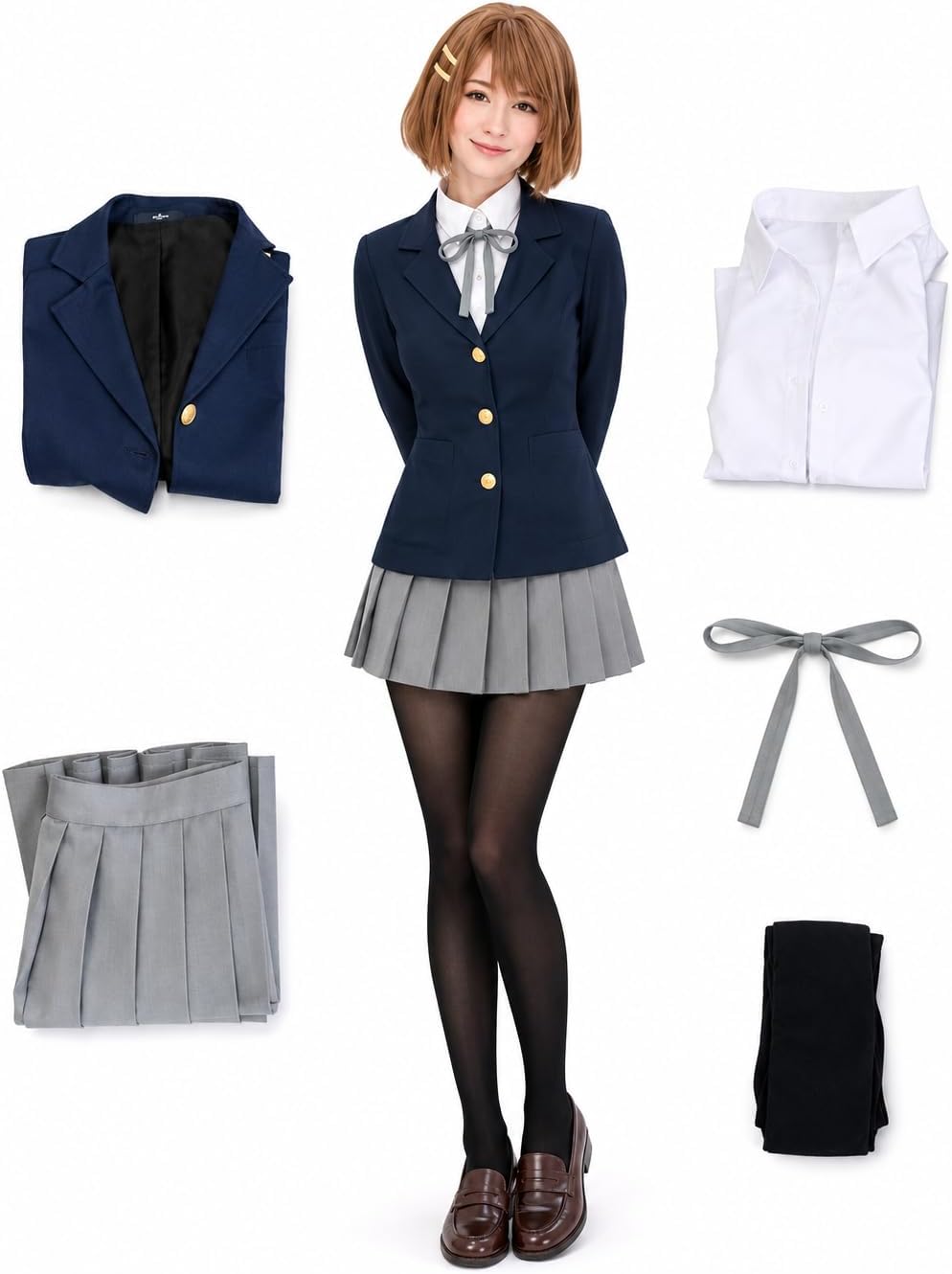 Costume de Cosplay Anime K-ON Hirasawa Yui, uniforme scolaire pour filles, robe JK, tenue de fête d'halloween