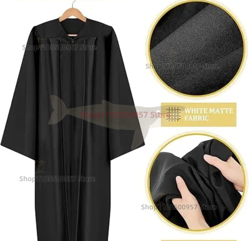 Robes de Chorale Unisexe Noires Mat pour l'Église, Robes de Baptême, de Remise de Diplôme, de Confirmation, de Prêtres et de Juges pour Adultes – Vente en Gros