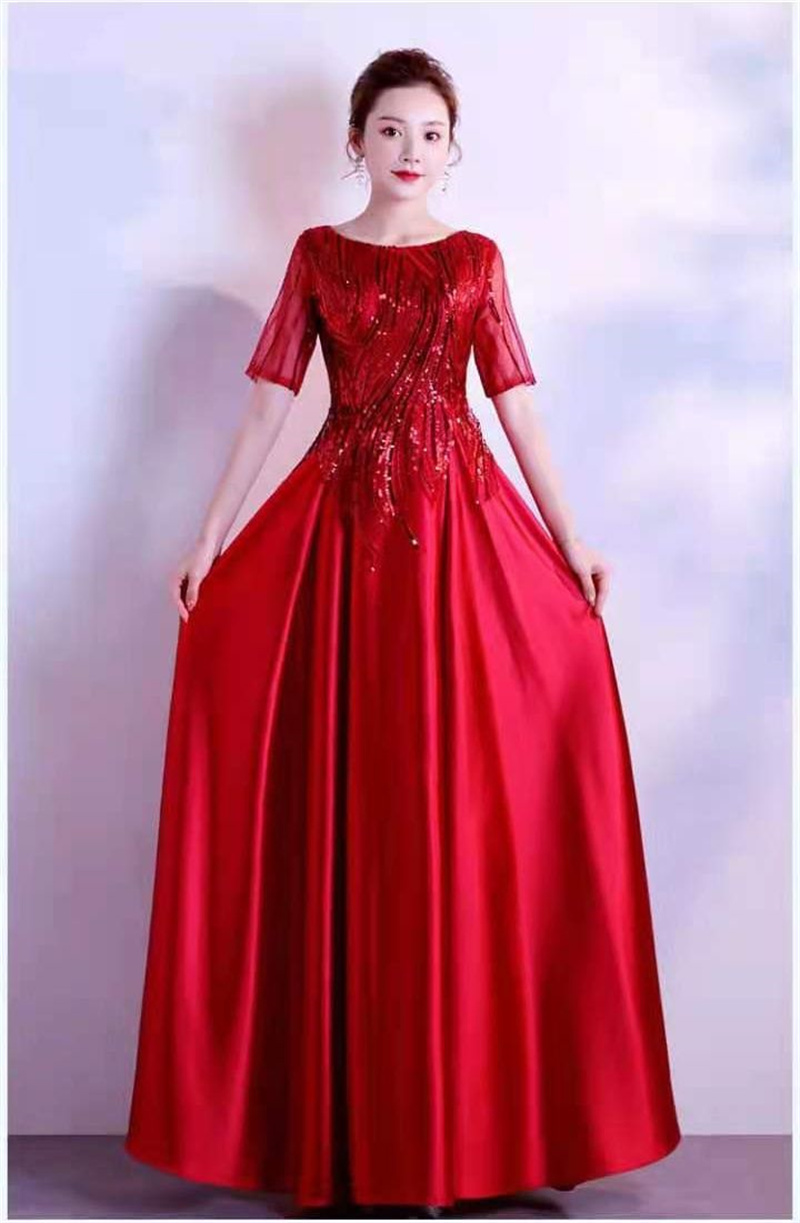 Costume de performance de grande chorale pour adultes, robe longue, robe de soirée mince, tempérament, élégant, à la mode, chœur féminin, banquet, hôte