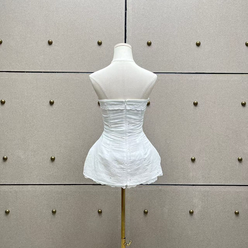 Débardeur femme Nouveau haut sans manches brodé de fleurs pour l'été 2026 Corset sexy dos nu pour femme Débardeur en mélange coton-lin style Y2K