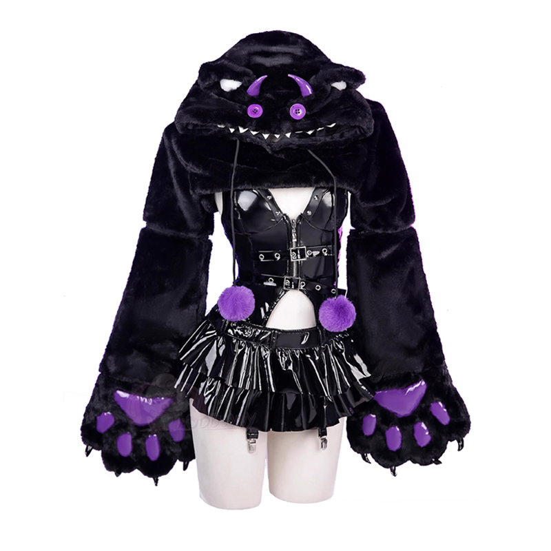 Costume de Cosplay Anime lapin fille pour femmes, body en cuir Sexy Kawaii, uniforme patte de chat mignon, vêtements de fête de carnaval d'halloween