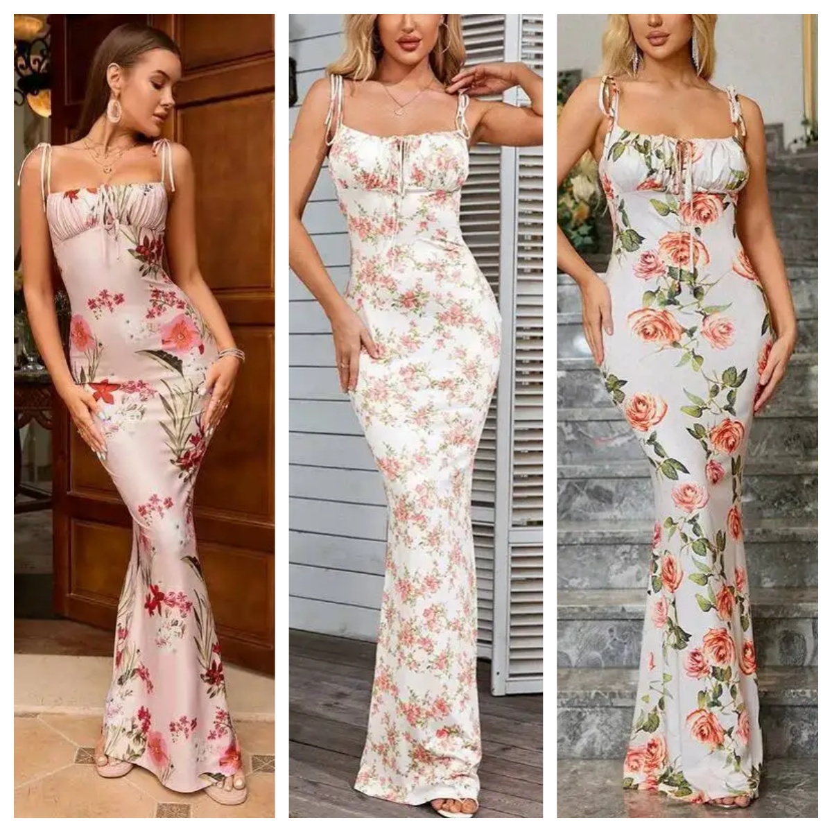 Robe longue drapée sexy à imprimé floral vintage, élégante, avec lacets, tenue de plage, sans manches, à bretelles, pour femme, pour soirée et club, Vestido