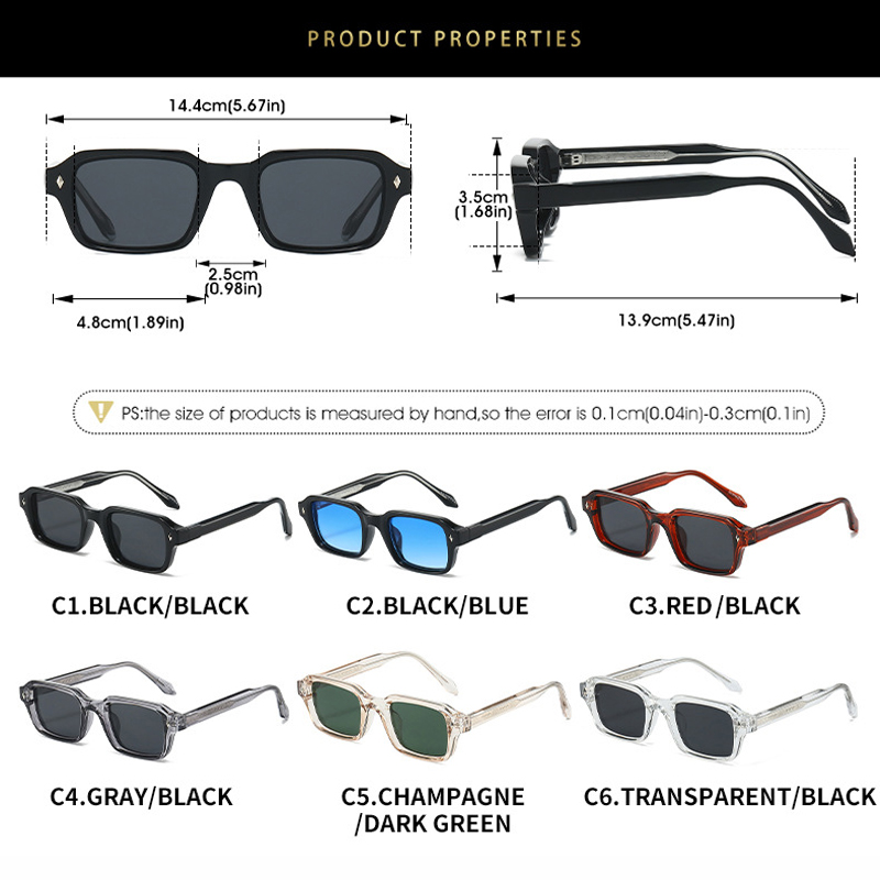 Lunettes de soleil carrées de qualité JNPCXI pour femmes et hommes, montures en acier inoxydable avec noyau métallique CP, protection UV400, idéales pour les voyages et les vacances