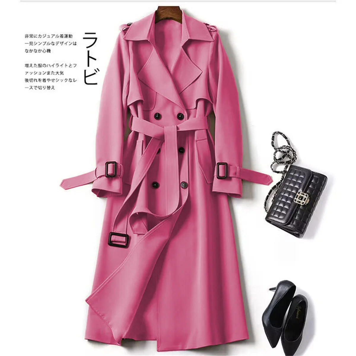 Vestes britanniques élégantes pour femmes, coupe-vent large, streetwear midi, combcasual, bureau, dame, bouton, mince, manteau chic, mode automne et hiver