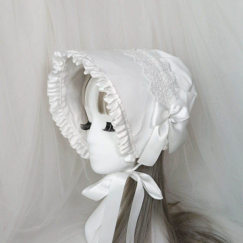 Bonnet en dentelle multicouche victorienne Vintage, chapeau gothique Lolita pour femmes et filles, chapeau de Cosplay de demoiselle d'honneur, couvre-chef