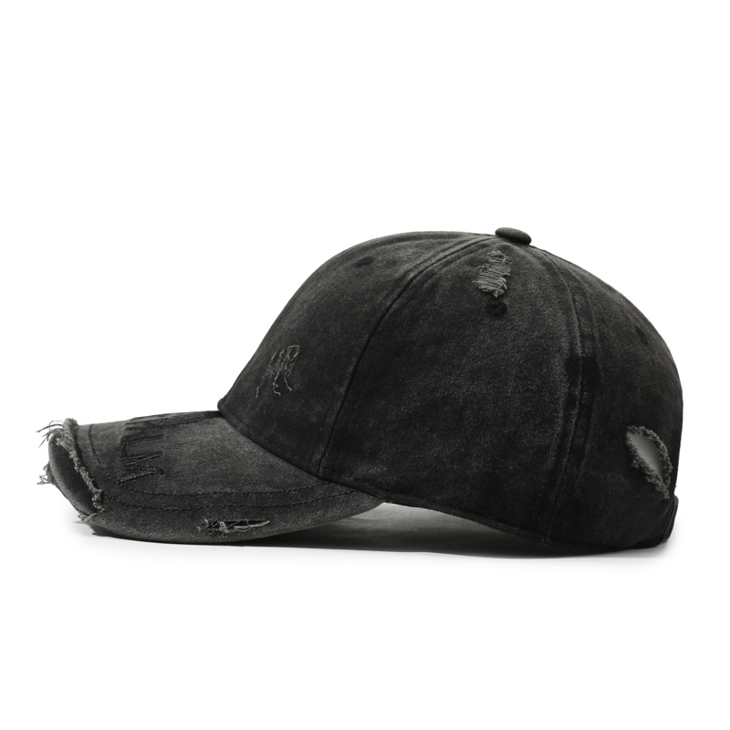 Casquette de baseball délavée style américain printemps-automne – Casquette de baseball souple et polyvalente, tendance, anti-UV