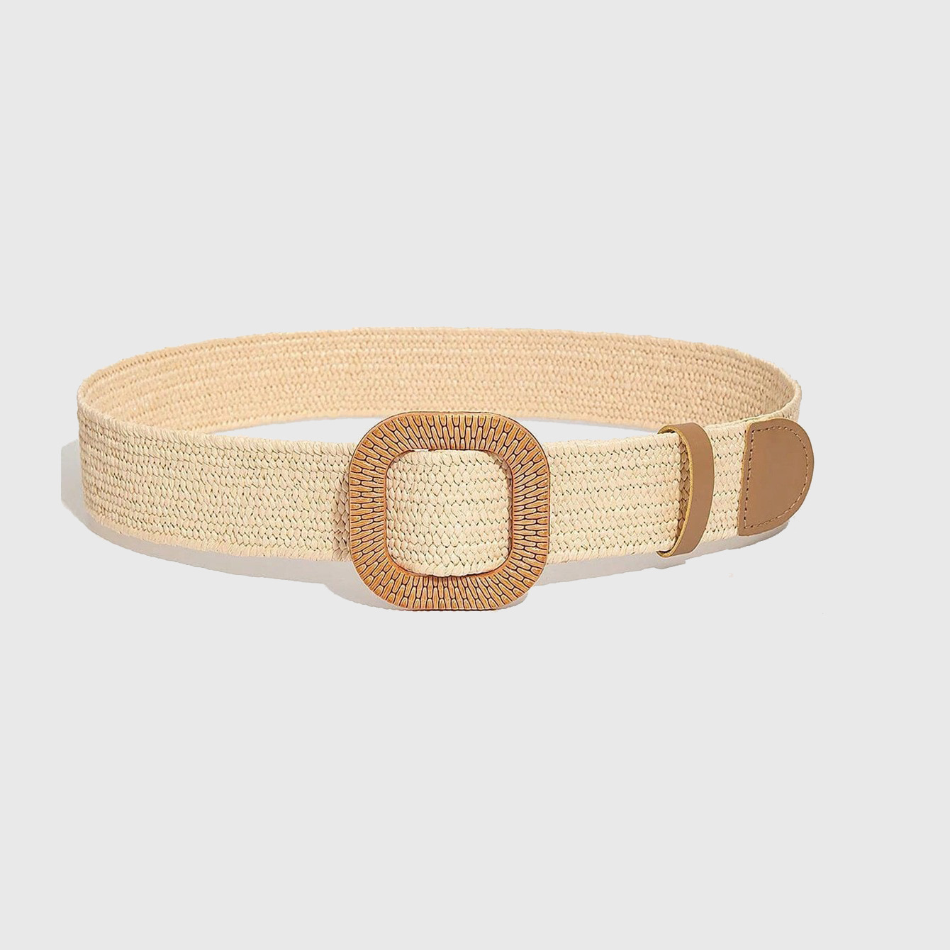 Nouvelle ceinture en coton, lin et PP tressé, ceinture décorative de style coréen à boucle ronde et carrée pour robes et hauts longs