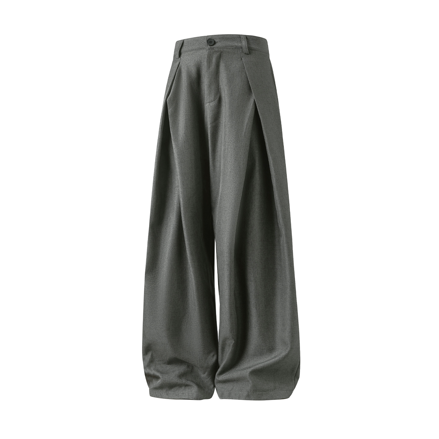Pantalon décontracté de Style coréen pour hommes, couleur unie, boutons plissés, Design Streerwaer, jambe droite et large, bas ample