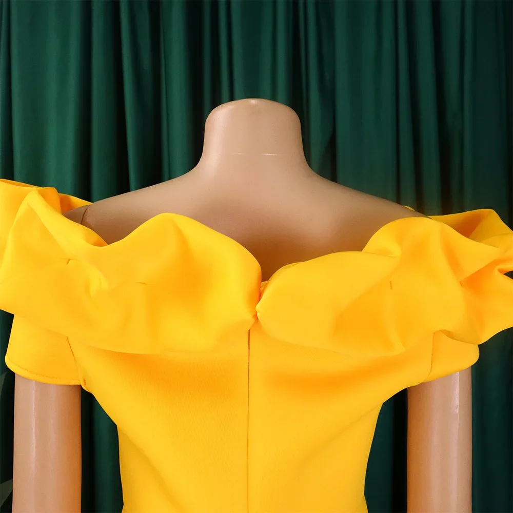 Robe sirène à manches courtes pour femmes, robe longue élégante, longueur au sol, robe de soirée d'anniversaire féminine, robe de luxe