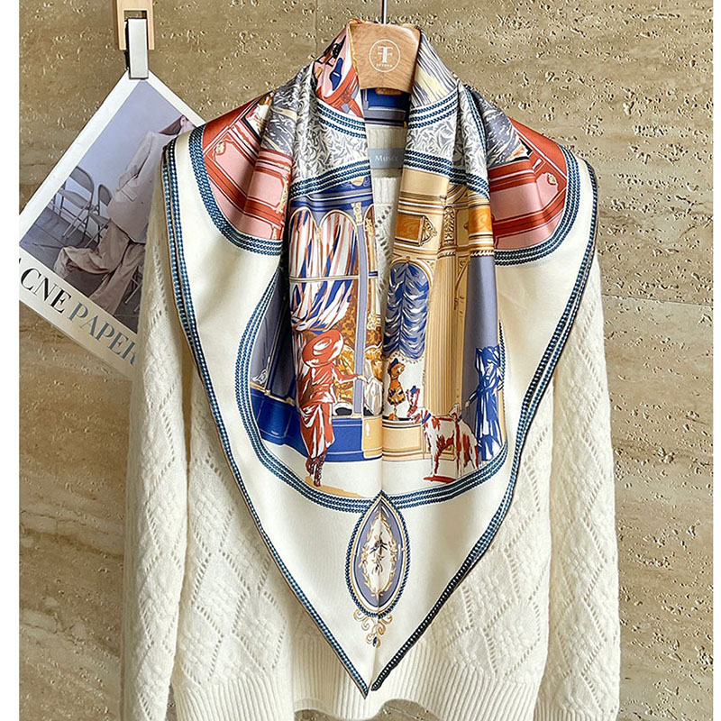 2025 mode imprimé 100% foulard en soie foulard cravate 88x88CM