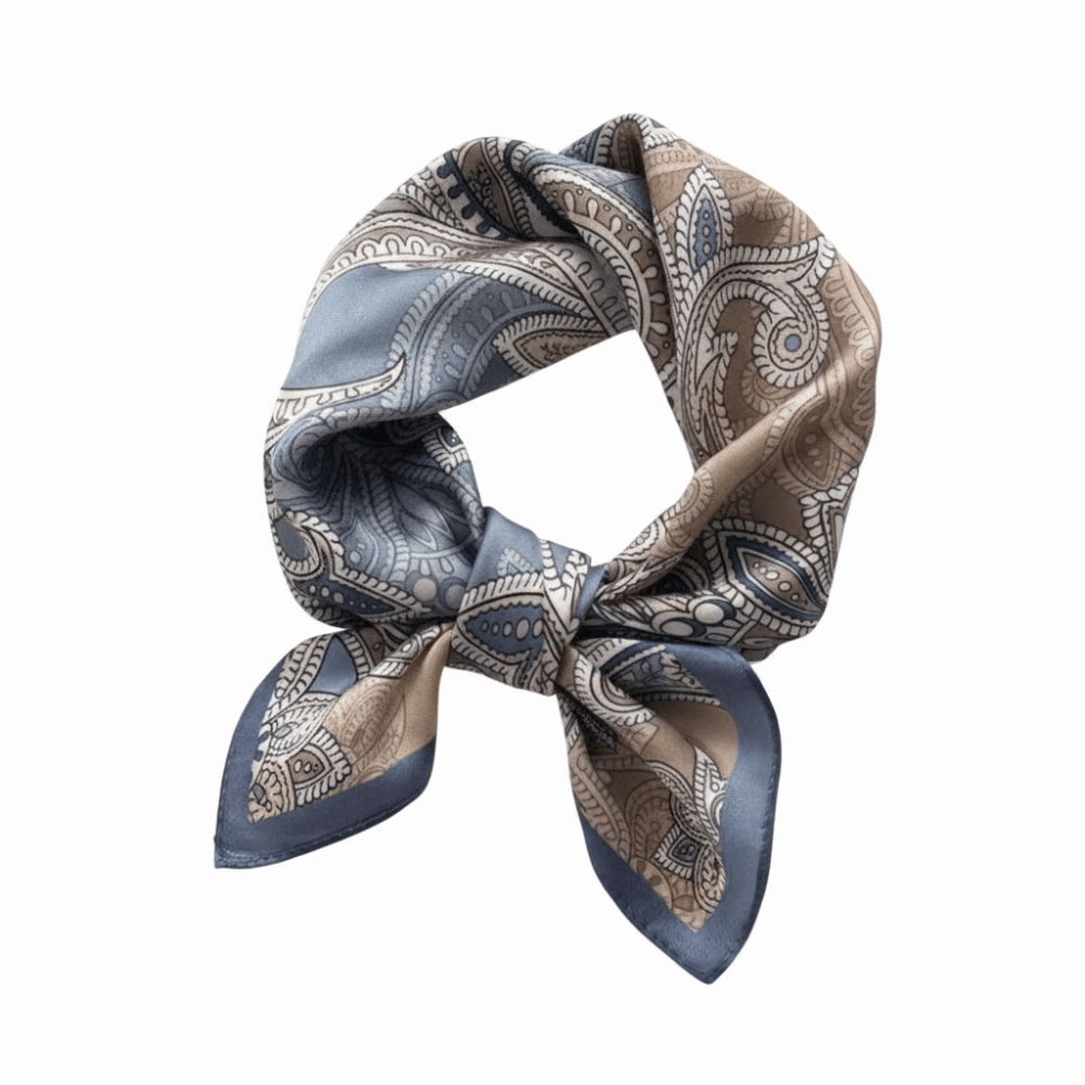Écharpe carrée en soie, imprimé floral, texture douce, hijab, foulard, tissu satiné, forme carrée, imprimé floral