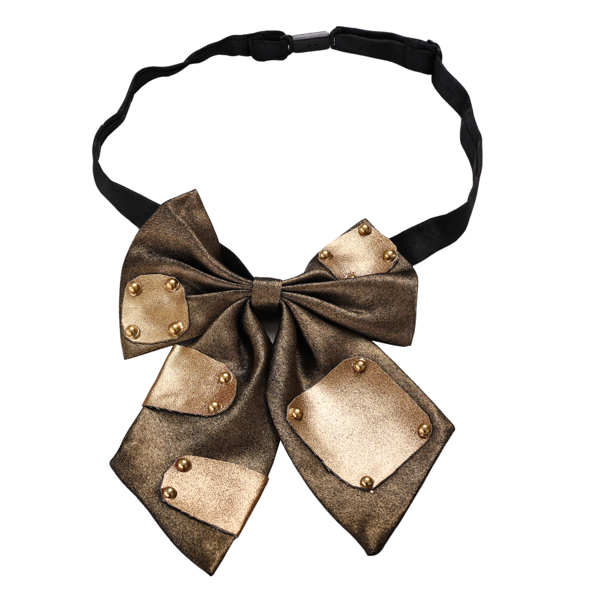Noeud papillon Steampunk noir, accessoires de Costume unisexe Vintage victorien pour hommes, cravate Punk Gear