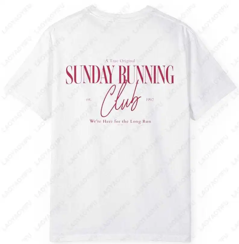 Sunday Running Club chemise motivation mignon esthétique entraînement T-Shirt pour les femmes à la mode meilleur ami cadeau drôle impression couverture en coton