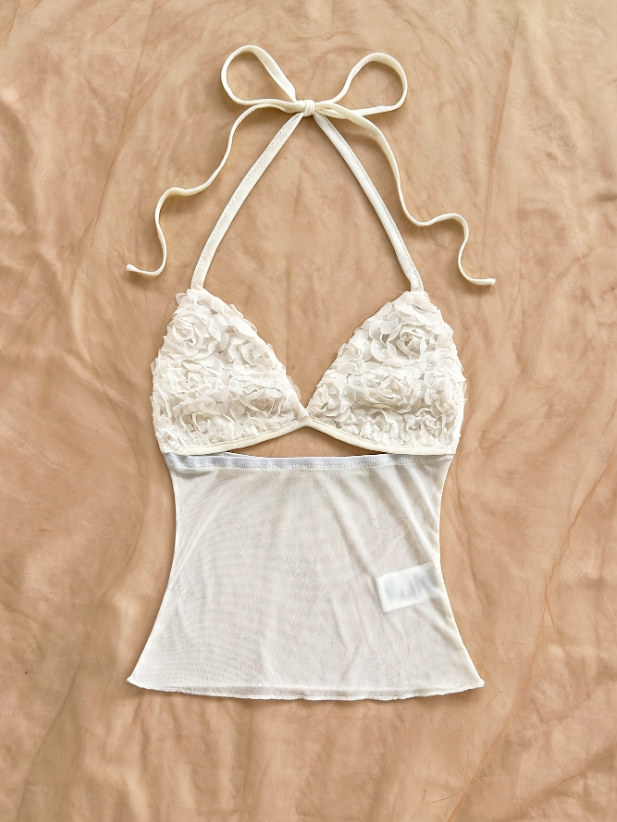 Nouveau débardeur pour femme, style licou, ajusté, sexy, à lacets, pour l'été et les vacances à la plage, Q3830