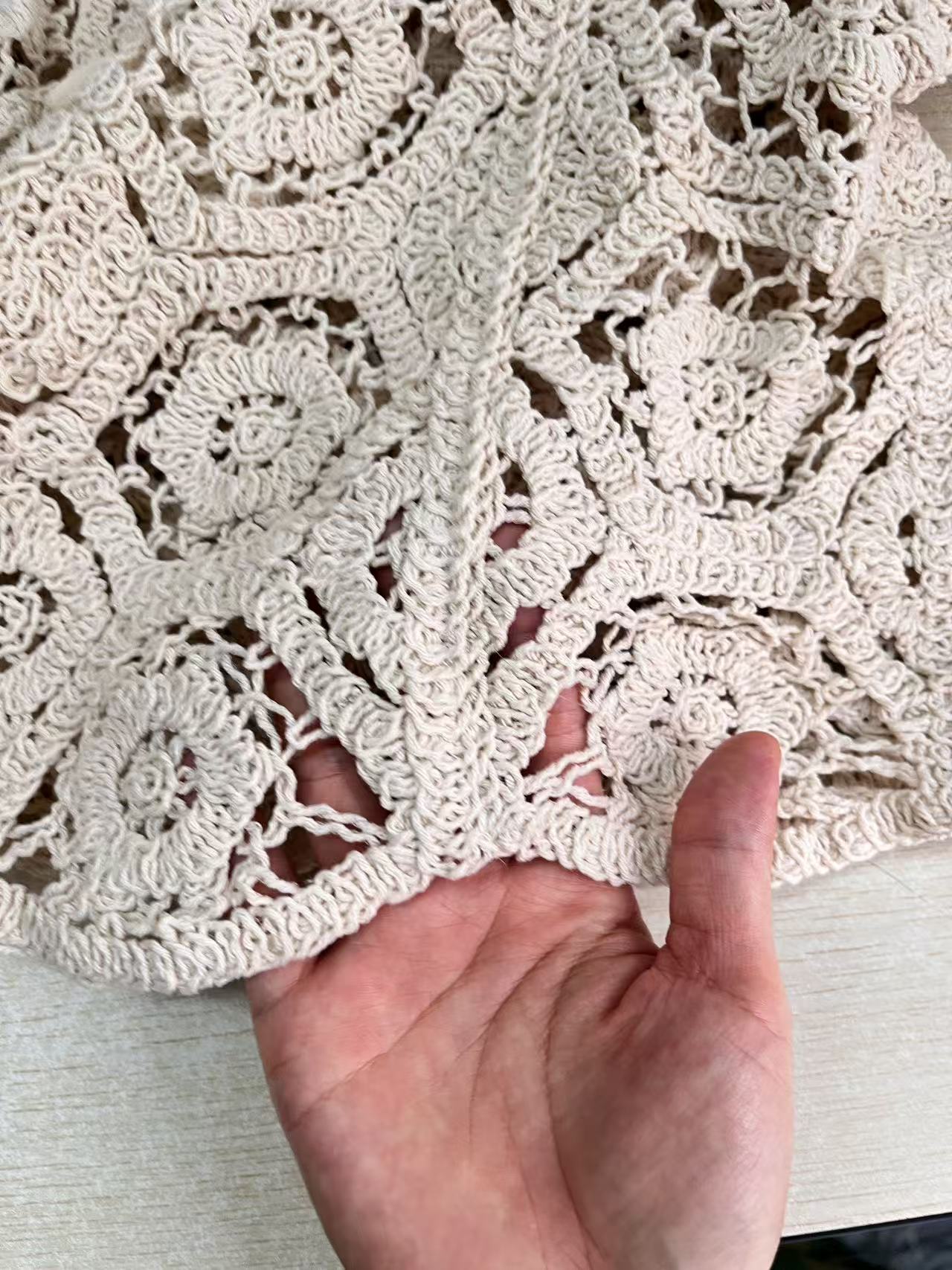 Manches longues Crochet haut en tricot plage Bikini couvrir boutonné Cardigan Blouse femmes blusas para mujer vacances Boho tenue