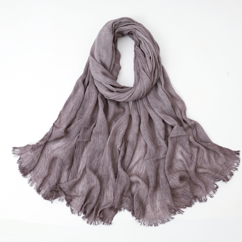 Mode coton lin écharpe froissé conception Hijab moyen-orient écharpe enveloppement populaire solide dubaï bandeau
