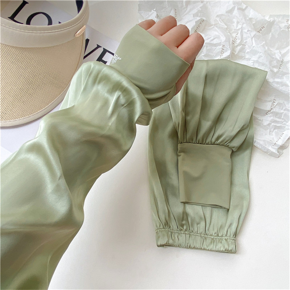 Manchon de protection solaire en soie glacée pour femme, ample, pour le cyclisme, le tennis et les activités sportives en extérieur, anti-UV, anti-brûlure solaire