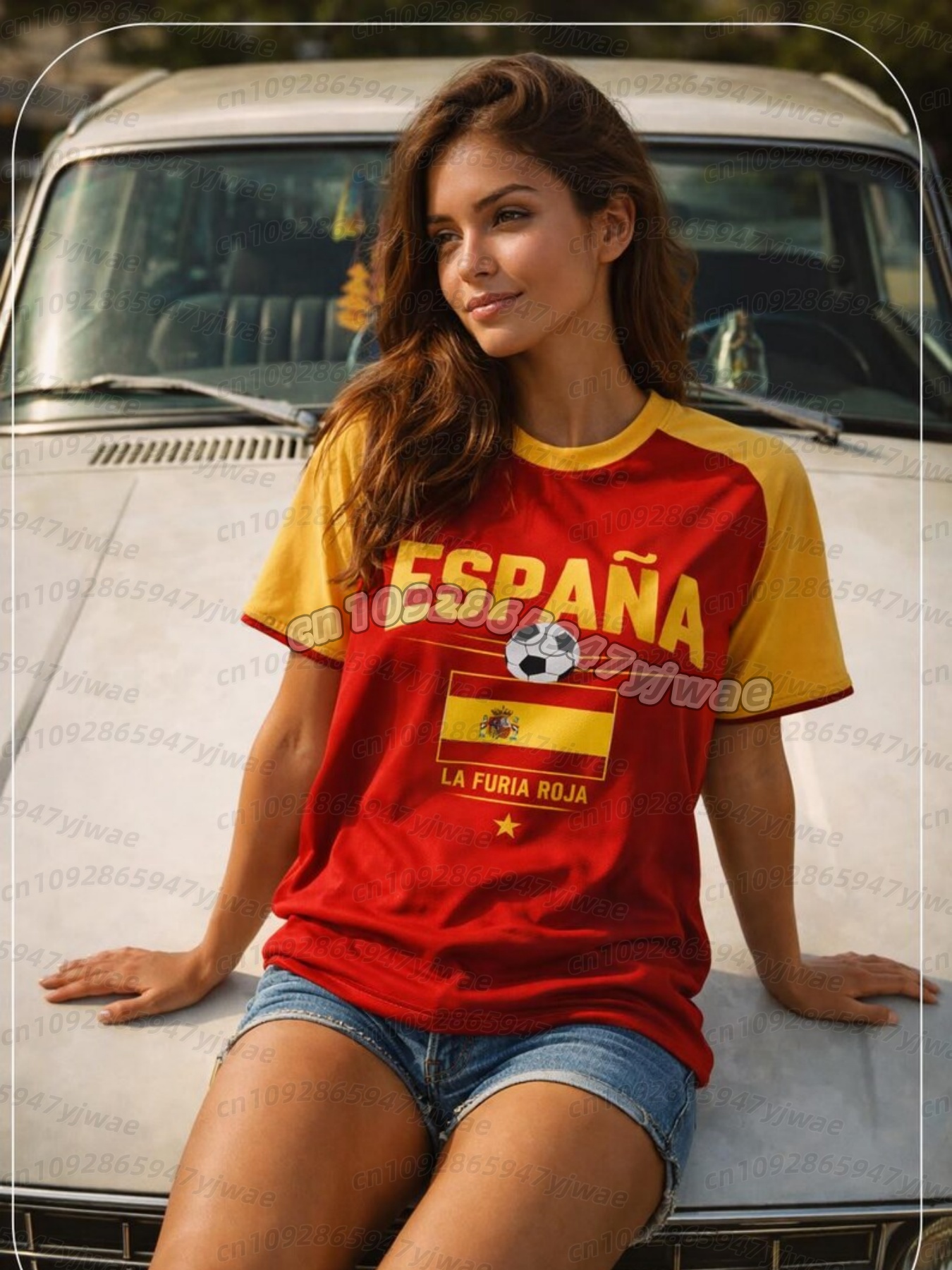 Maillot de supporter de football 2026 pour femmes et hommes, uniforme de majorettes Espagne Portugal CURACAD Colombie, T-shirt à manches courtes pour jeunes