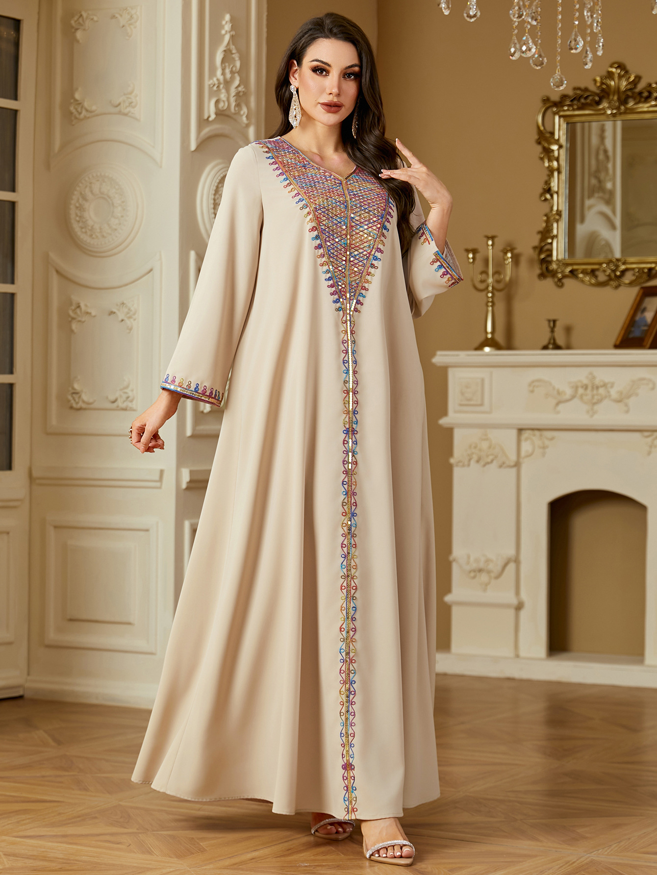 Robe Eid pour femmes Abaya broderie fête robes longues Caftan musulman Robe Jalabiya Ramadan dubaï caftan 2025 robes Largos