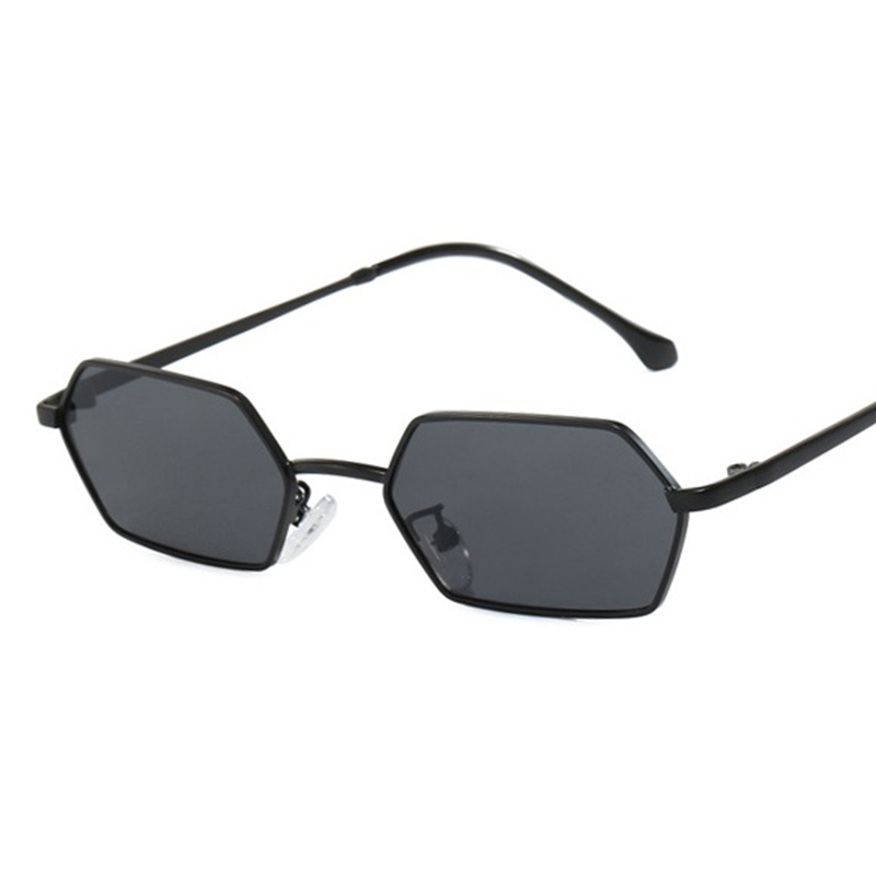 Lunettes de soleil rétro carrées pour femmes, lunettes de soleil polygonales noires, nuances vintage, lunettes SAINT, UV400