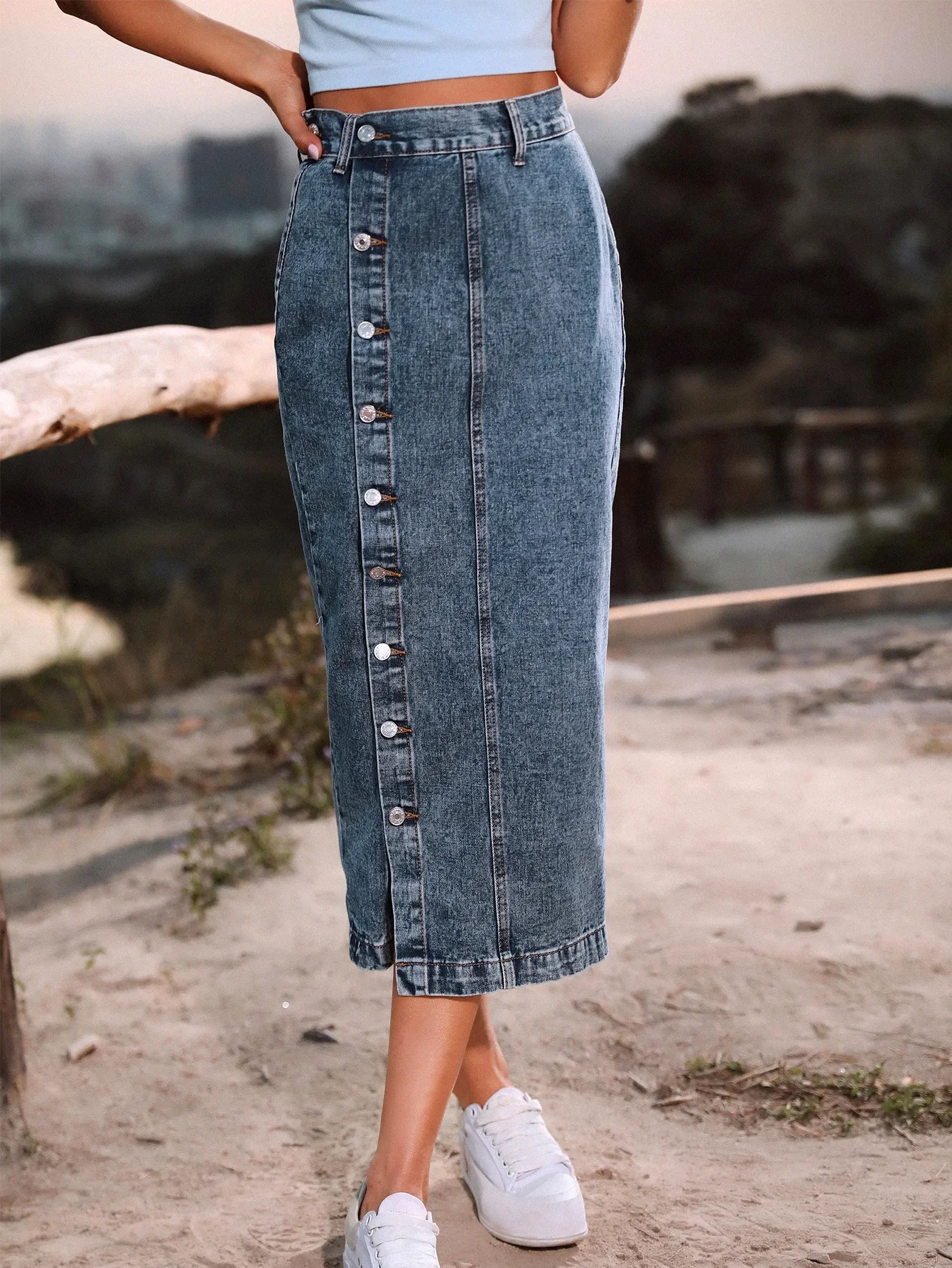 Robe longue en jean noir pour femme, jupe maxi en jean, mode décontractée, haute qualité, été, 2024, Y2K