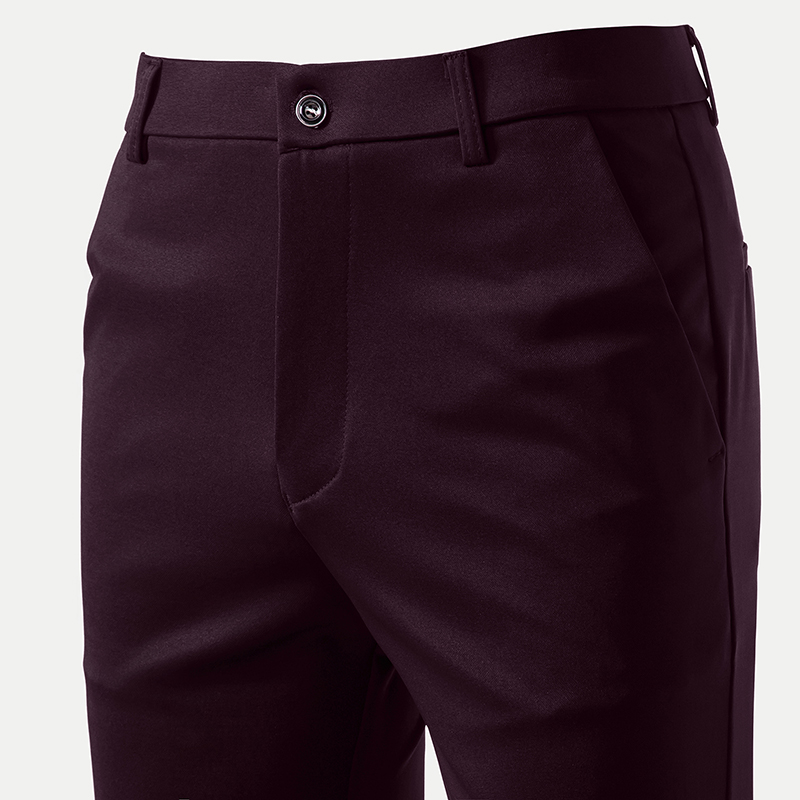 Pantalon kaki élastique pour hommes, coupe cintrée, décontracté, costume classique à la mode, pantalon de sport, printemps et été