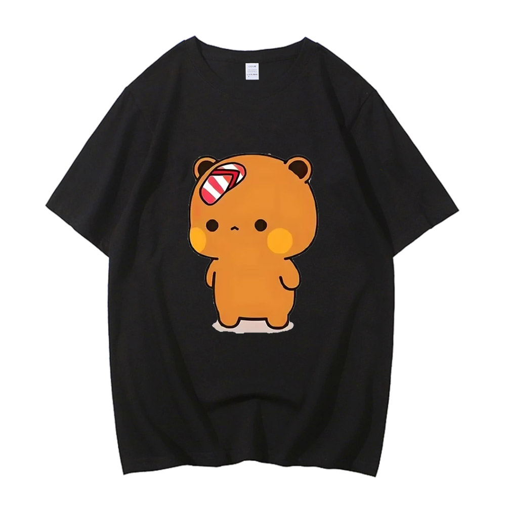 T-shirt en coton de haute qualité avec motif d'ours Panda Bubu Dudu, T-shirt drôle pour couple, vêtements décontractés à manches courtes pour femmes et hommes