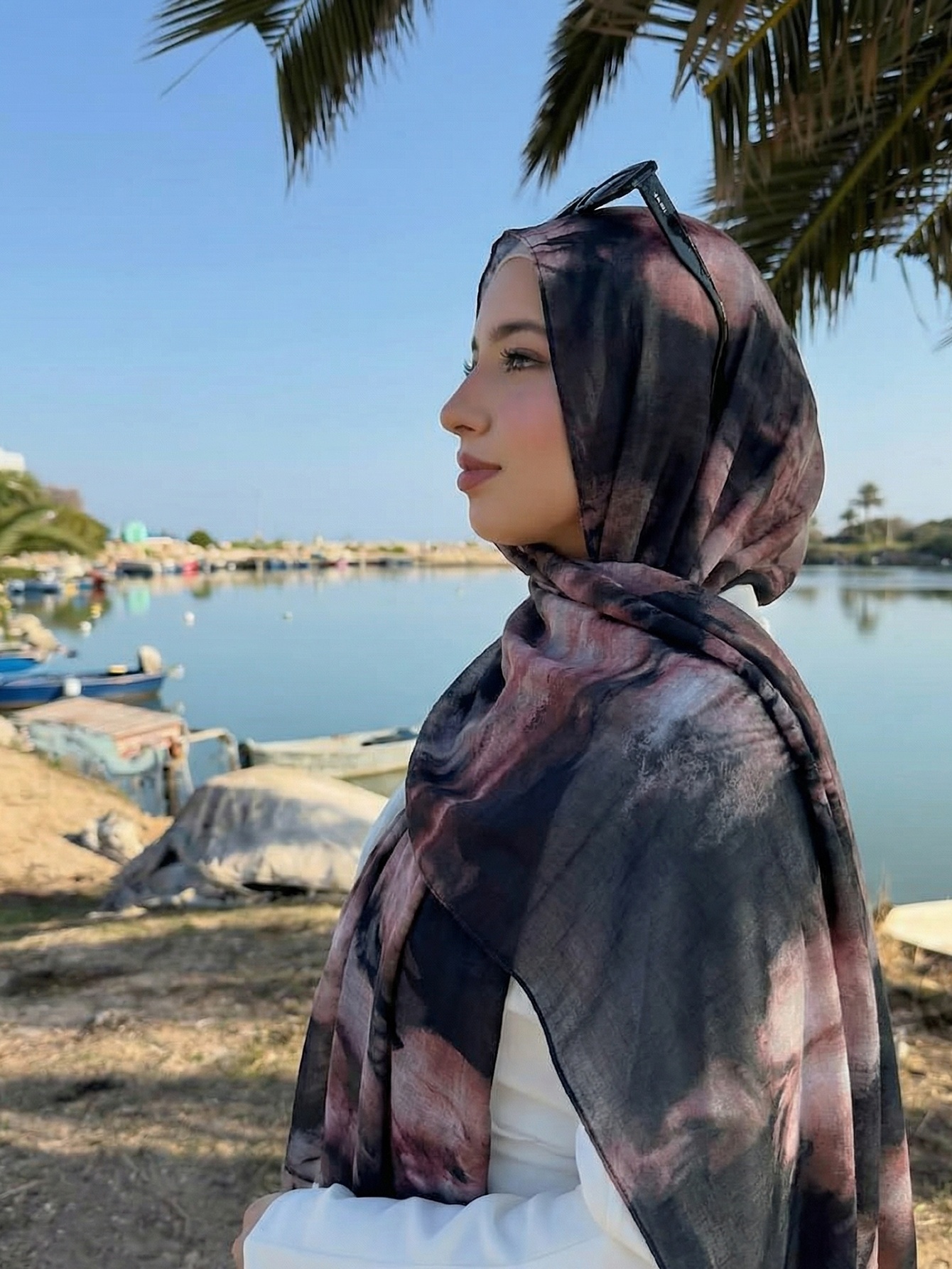 Foulard Hijab Femme Aquarelle Vintage Luxe Plage 180cm Long Bandana Bandeau Mouchoir Bohème Accessoires Musulmans 2026
