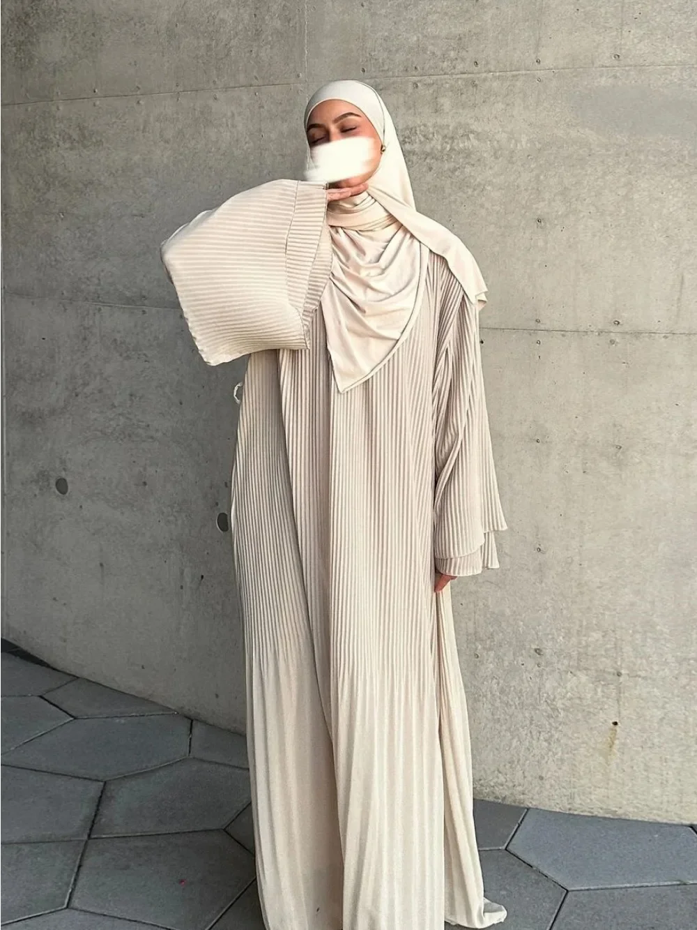 Robe musulmane Eid pour femmes, manches évasées plissées, Kaftan Jalabiya, Robe longue arabe, Ramadan marocain, dubaï Abayas, 2024
