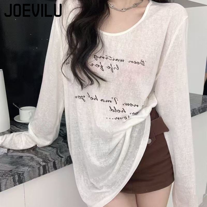 Tunique Kimono en maille ample pour femmes, élégante, manches longues, transparente, surdimensionnée, style Boho, chemise de soleil pour filles, chemisiers décontractés, Y2k, été