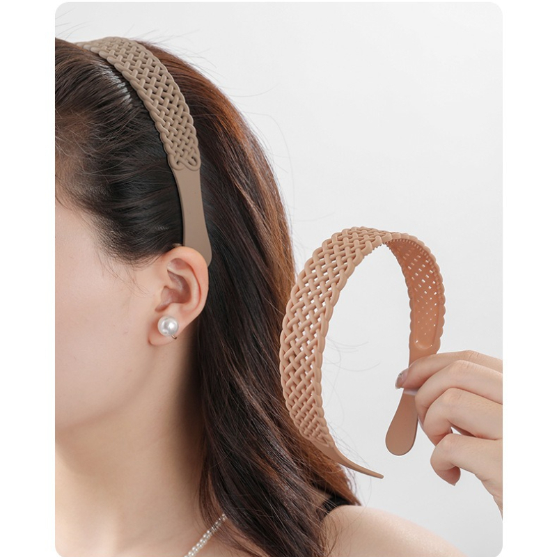 Serre-tête ajouré tendance, large et polyvalent, couleur unie, accessoires capillaires simples pour tenue quotidienne, nouveau couvre-chef
