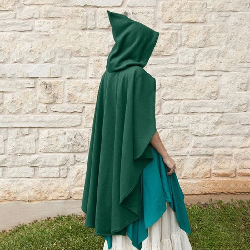 Femmes Renaissance Costume médiéval Halloween court Steampunk velours Cape gothique sorcière sorciers Cape à capuche